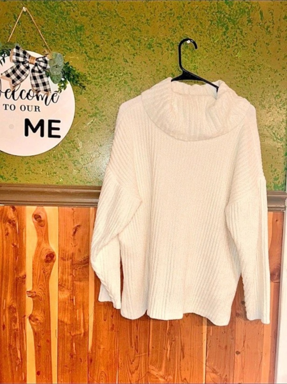 Ruby Rd. Ribbed Turtleneck Sweater Cream Medium